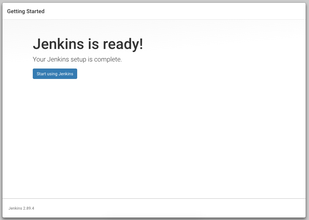 Jenkins is ready