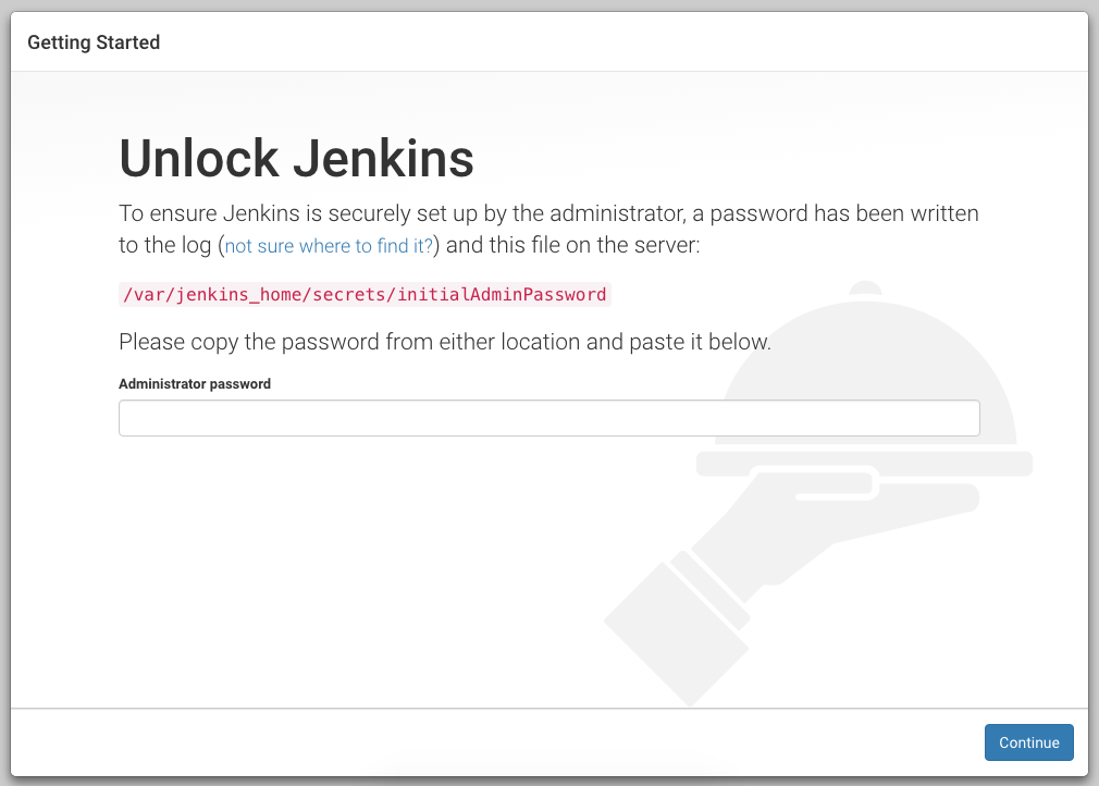 Jenkins unlock screen