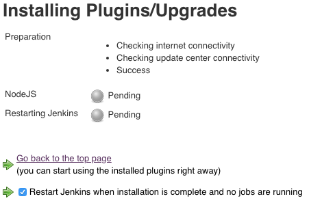 Installating Plugins with Restart checked