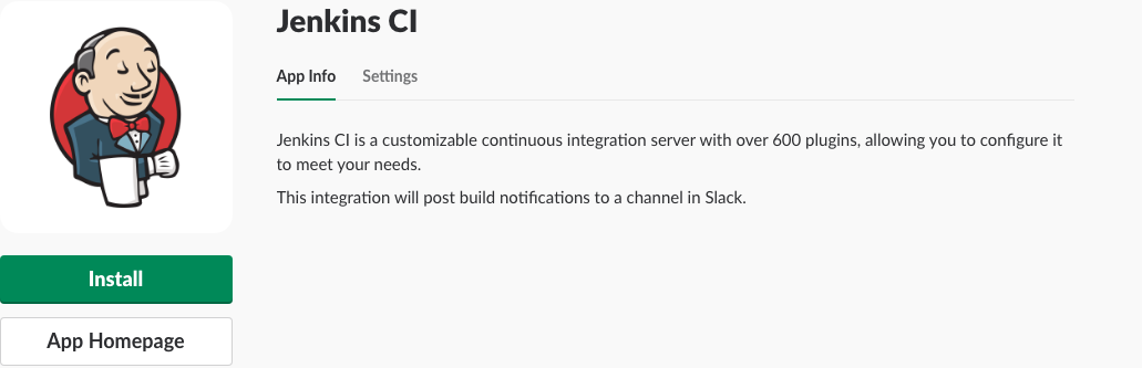 Slack other Install Jenkins button