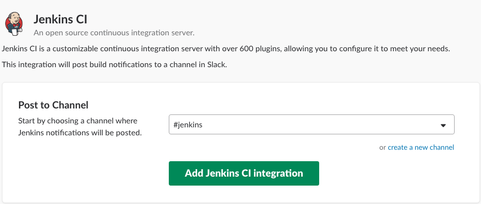 Slack other Install Jenkins button